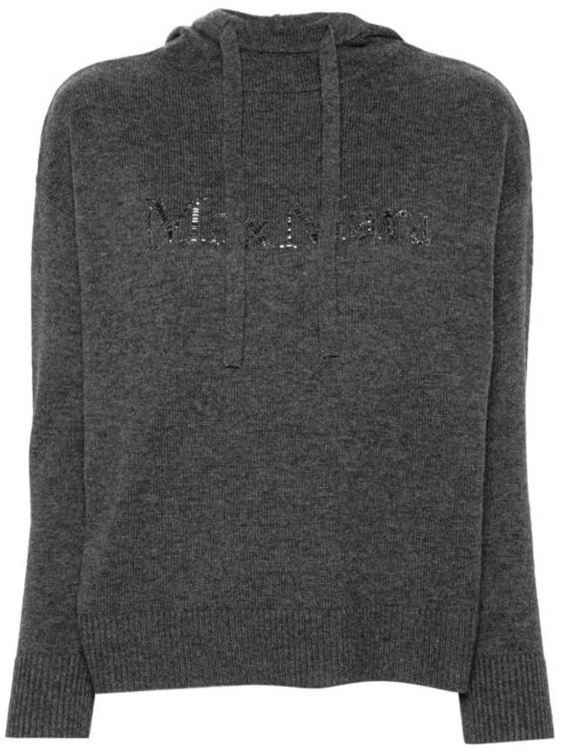 Logo Hooded Wool Knit Top Grey - S MAX MARA - BALAAN 2