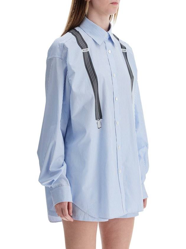 light blue cotton striped shirt with decorative straps - MOSCHINO - BALAAN 2