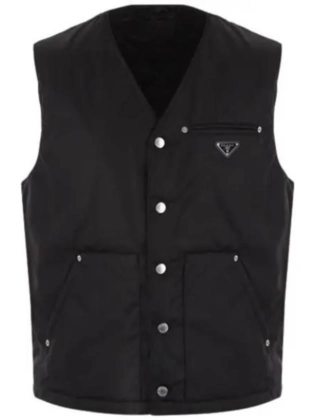 Triangle Logo Re-Nylon Padded Vest Black - PRADA - BALAAN 2