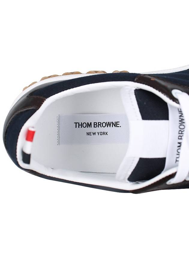 Letterman Panel Low-Top Sneakers Navy - THOM BROWNE - BALAAN 9