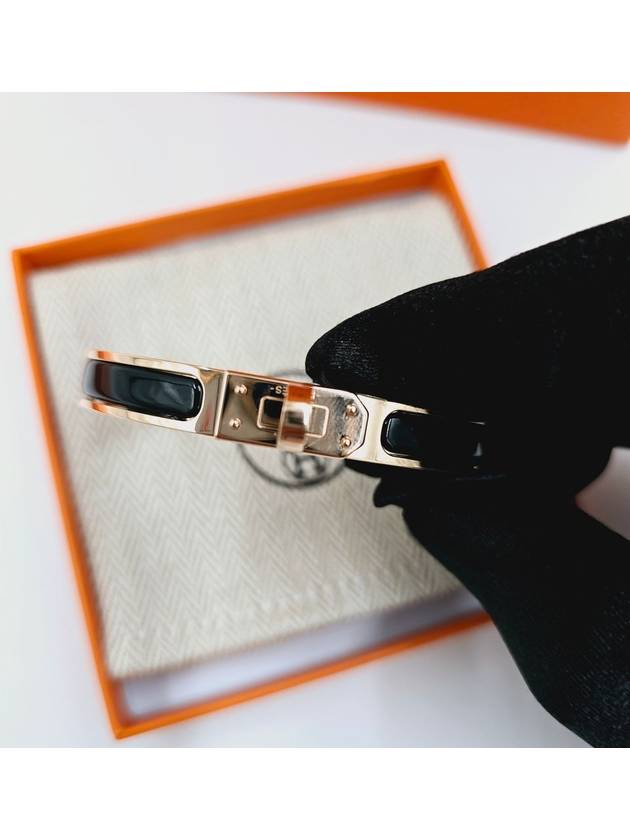 Mini Click Kelly Bracelet Black Rose Gold HZ00004F - HERMES - BALAAN 2