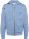 Bold Fox Head Patch Cotton Zip Up Hoodie Blue - MAISON KITSUNE - BALAAN 2