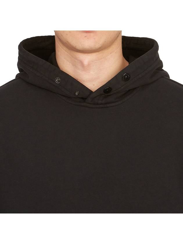 Garment Dyed Hoodie Black - STONE ISLAND - BALAAN 7