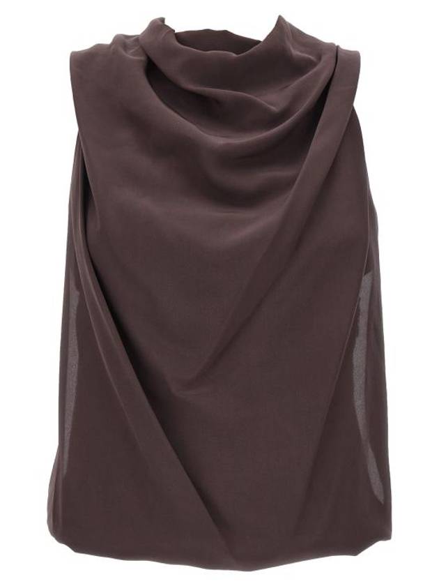 Sleeveless T-Shirt RWTO00115735A23652 Brown - LANVIN - BALAAN 1