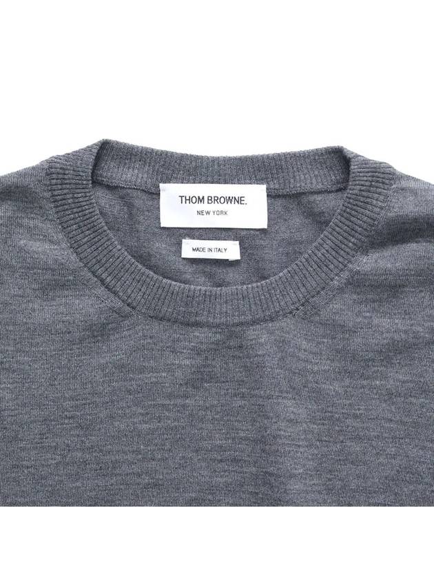 4 Bar Armband Classic Merino Wool Knit Top Medium Grey - THOM BROWNE - BALAAN 4