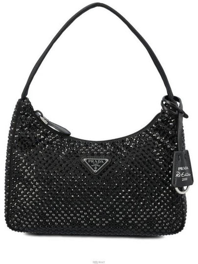 Crystal Satin Mini Bag Black - PRADA - BALAAN 2