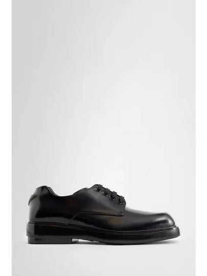 Brushed Leather Derby Shoes Black - PRADA - BALAAN 2