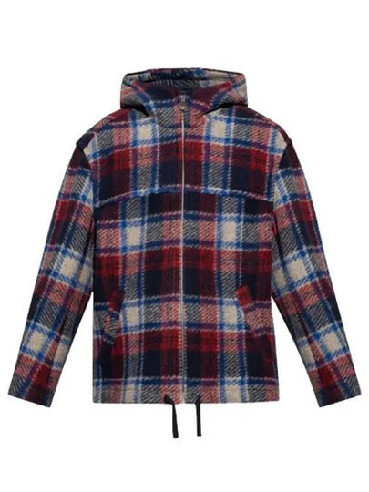 Kurt Check Zip-Up Hoodie Red - ISABEL MARANT - BALAAN 2