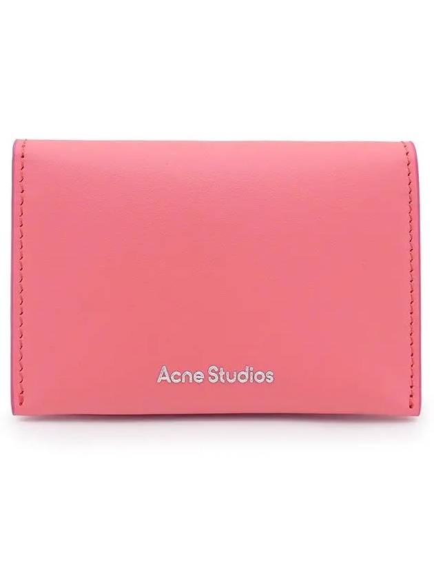 Folded Leather Card Wallet Pink - ACNE STUDIOS - BALAAN 3