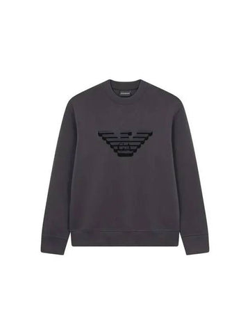 Men s Eagle Patch Neoprene Sweatshirt Charcoal Gray 270523 - EMPORIO ARMANI - BALAAN 1