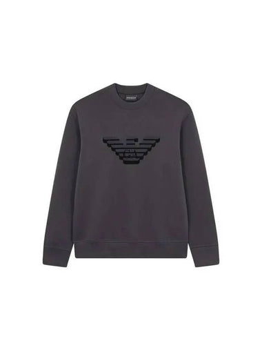 Men s Eagle Patch Neoprene Sweatshirt Charcoal Gray 270523 - EMPORIO ARMANI - BALAAN 1