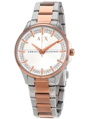 Armani Exchange Lady Hampton Quartz White Dial Two-tone Ladies Watch AX5258 - ARMANI EXCHANGE - BALAAN 1