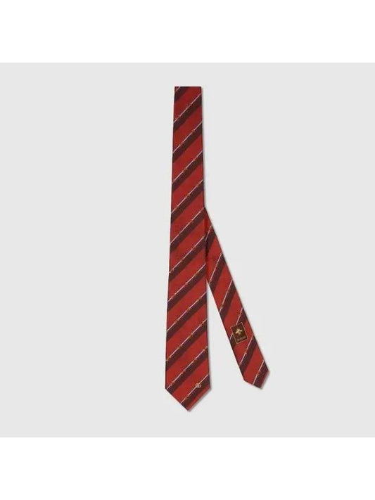 Horsebit Silk Jacquard Tie Red - GUCCI - BALAAN 1