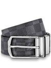 Slender Damier Reversible 35mm 95cm Belt Gray Black - LOUIS VUITTON - BALAAN 1