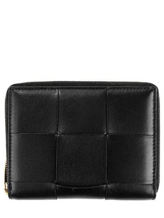 Intrecciato Zip Around Half Wallet Black - BOTTEGA VENETA - BALAAN 2