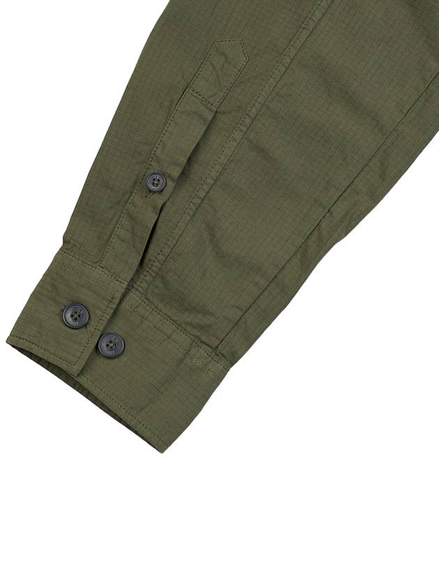 Lens Wappen Ripstop Shirt Zip Up Jacket Green - CP COMPANY - BALAAN 9