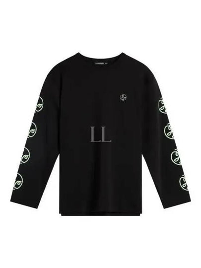 Camilo Graphic Crew Neck Long Sleeve T-Shirt Black - J.LINDEBERG - BALAAN 2