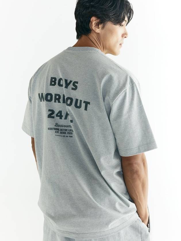 Workout Heavy Cotton T Shirt Melange - BOOVOOM - BALAAN 1