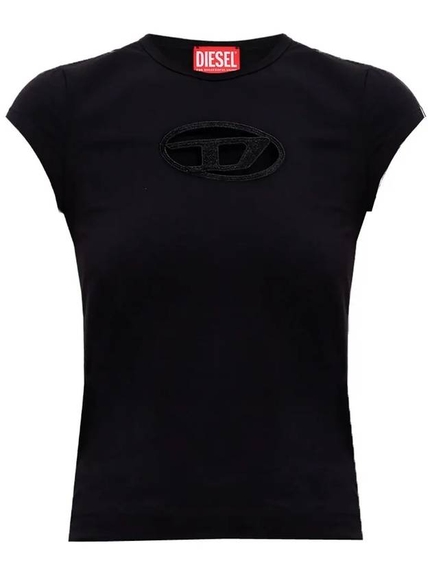 T Angie Peekaboo Logo Short Sleeve T-Shirt Black - DIESEL - BALAAN 3