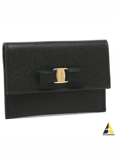 Vara Bow Card Walletr Black - SALVATORE FERRAGAMO - BALAAN 2