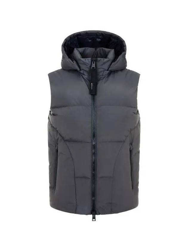 Men s hooded zip up goose down padded vest charcoal 270747 - HERNO - BALAAN 1