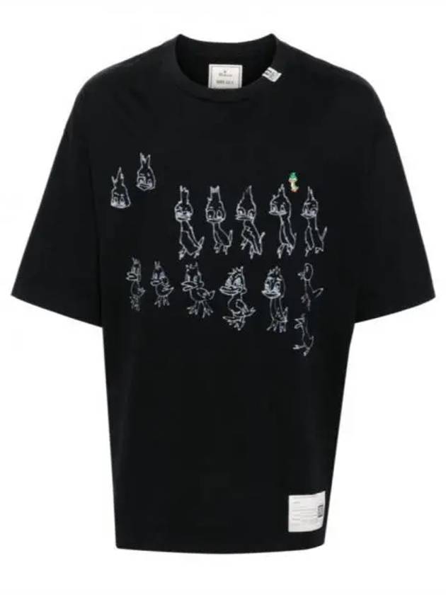 A13TS642 BLACK Duck Printed T Shirt - MIHARA YASUHIRO - BALAAN 1