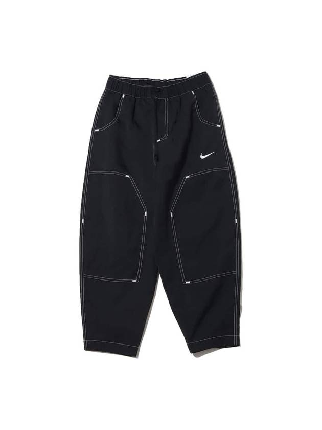 Women's Swoosh Woven High Rise Pants Black - NIKE - BALAAN 1