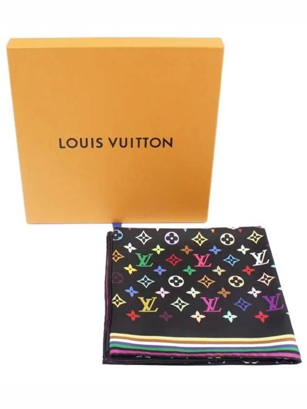 Monogram Multicolor Square 90 Silk Scarf Black - LOUIS VUITTON - BALAAN 7