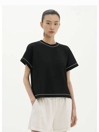 Women s double knit jersey stitch t shirt black domestic product GM0024062063422 - THEORY - BALAAN 1