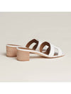 Oasis Calfskin Slipper Heels Blanc - HERMES - BALAAN 5