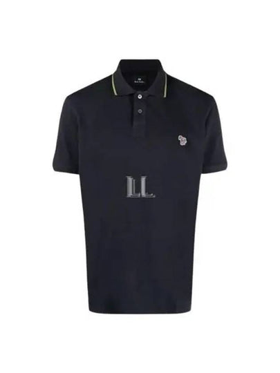 Zebra Patch Regular Fit Short Sleeve Polo Shirt Navy - PAUL SMITH - BALAAN 2