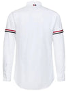 Men's Poplin Grosgrain Armband Classic Long Sleeve Shirt White - THOM BROWNE - BALAAN 4