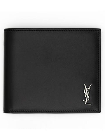 Tiny Cassandre East West Wallet in Matte Leather Black - SAINT LAURENT - BALAAN 1