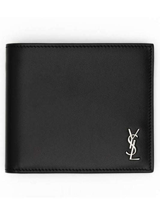 Tiny Cassandre East West Wallet in Matte Leather Black - SAINT LAURENT - BALAAN 1