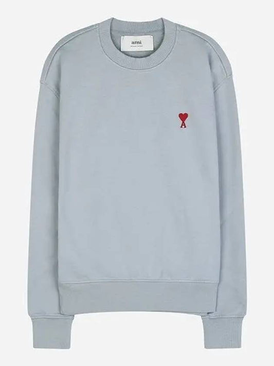 De Coeur Embossed Logo Crewneck Sweatshirt Blue - AMI - BALAAN 2