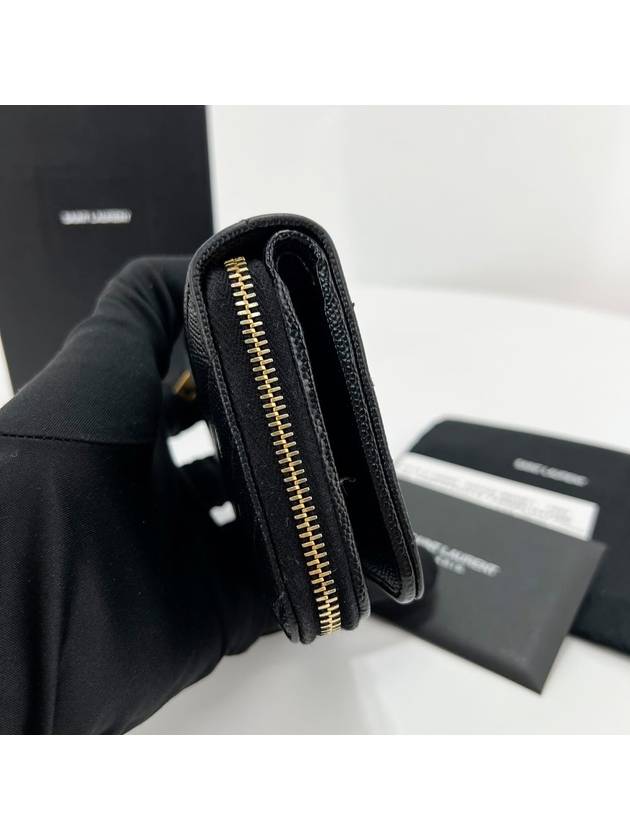 Matelasse Compact Half Wallet Black - SAINT LAURENT - BALAAN 6