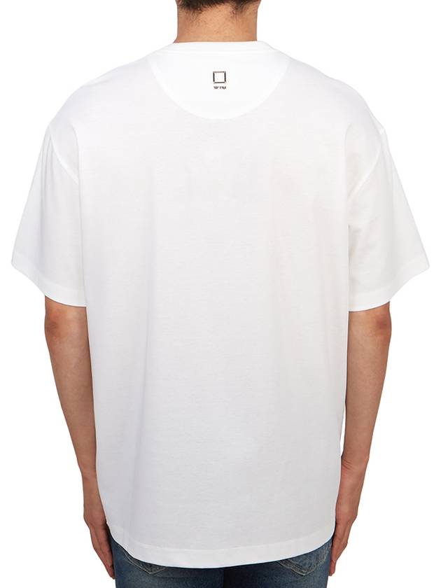 Logo Print Cotton Short Sleeve T-Shirt White - WOOYOUNGMI - BALAAN 4