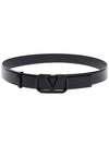 V Logo Signature 30MM Leather Belt Black - VALENTINO - BALAAN 5