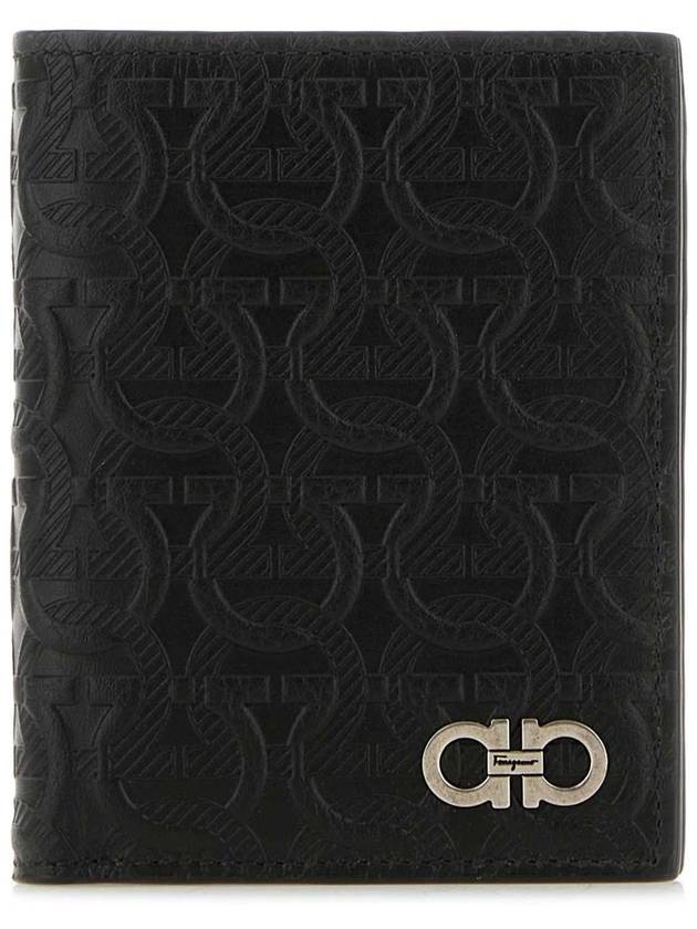 Travel Embossed Half Wallet Black - SALVATORE FERRAGAMO - BALAAN 2