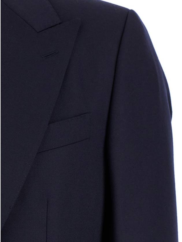 Blue Single-Breasted Jacket With Peak Revers In Wool Man - DOLCE&GABBANA - BALAAN 3