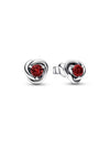 January Birthstone Eternity Stud Earrings Red Silver - PANDORA - BALAAN 1