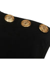 Gold Shoulder Button Logo Sleeveless Black - BALMAIN - BALAAN 5