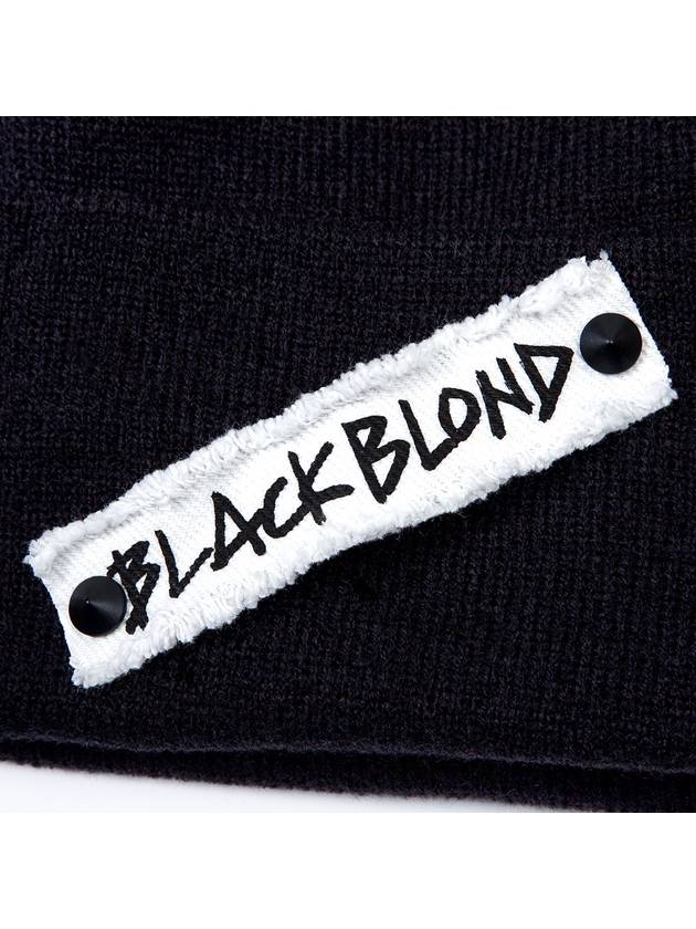 BBD Side Patch Long Beanie Black - BLACKBLOND - BALAAN 3