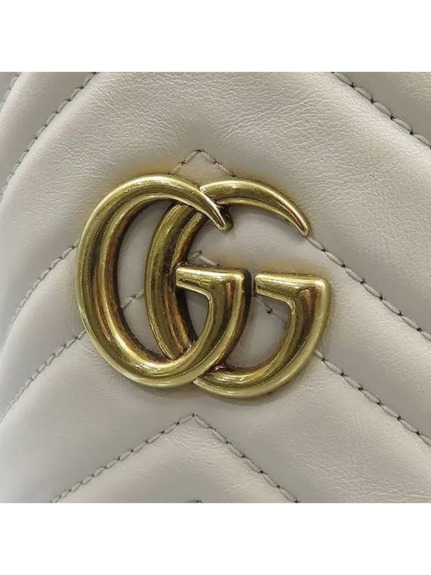 575163 Ivory leather GG Marmont mini bucket cross bag - GUCCI - BALAAN 4