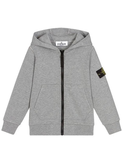 Kids Garment Dyed Heavy Weight Zip Up Hoodie Grey - STONE ISLAND - BALAAN 2