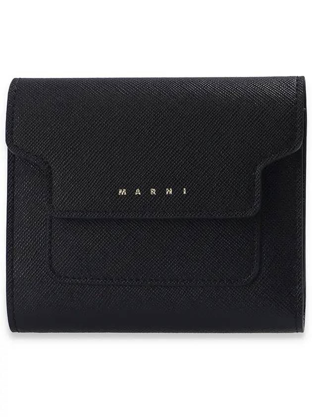 Saffiano Square Bicycle Wallet Black - MARNI - BALAAN.