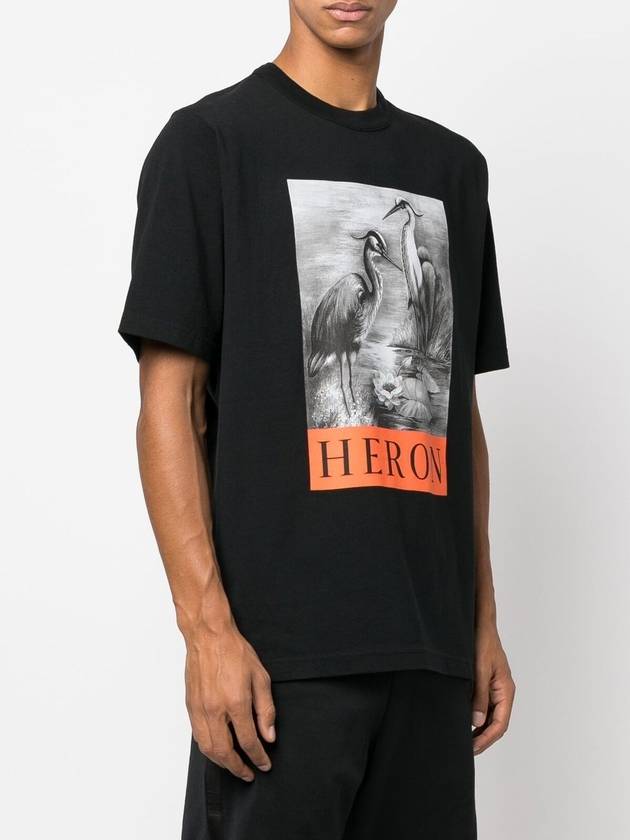 Logo Graphic Printed Short Sleeve T-Shirt Black - HERON PRESTON - BALAAN 4