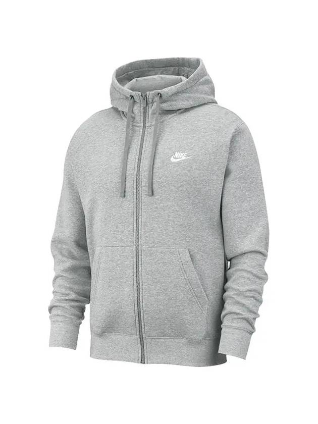 Men's Nsw Club Fleece Zip-Up Hoodie Grey - NIKE - BALAAN 5