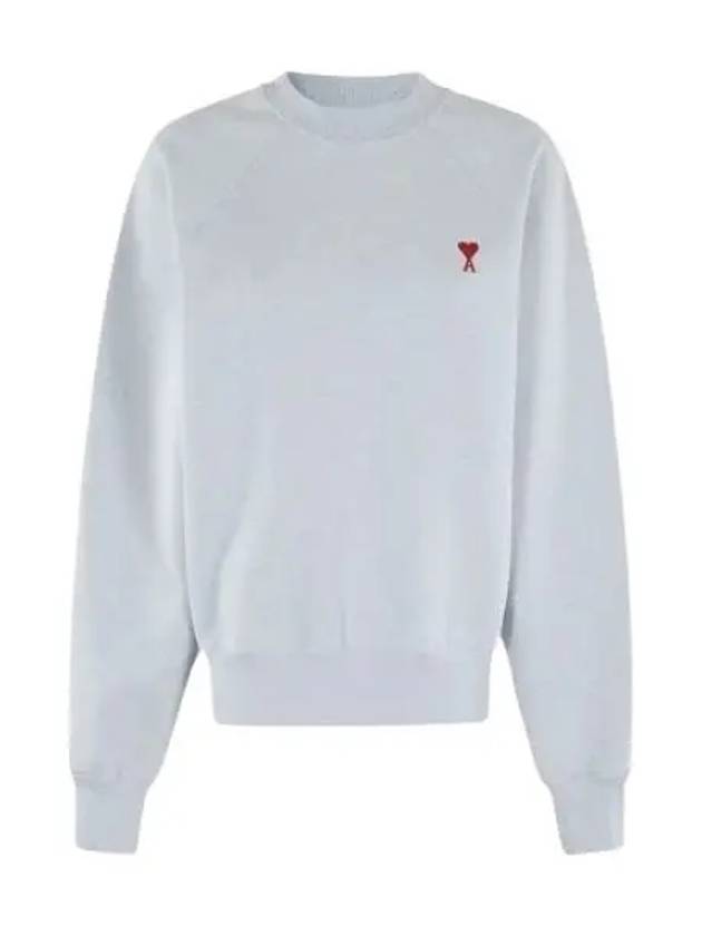 Cotton Heart Logo Sweatshirt Blue - AMI - BALAAN 2