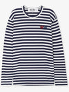 Men s Double Heart Wappen Navy Long Sleeve T Shirt AZ T228 051 1 - COMME DES GARCONS - BALAAN 2